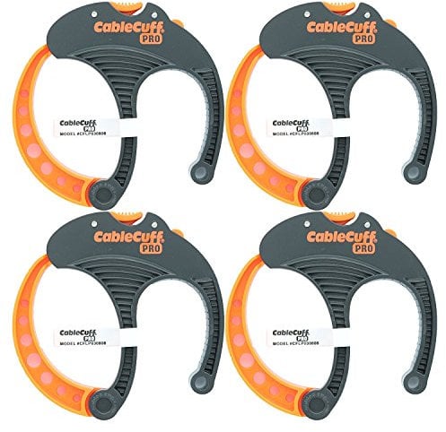 Cable Cuff PRO (4er Pack: 4x großer Durchmesser von 3 Zoll) Einstellbar, wiederverwendbar, Kabelbinder ersetzen für Verlängerungskabel oder Elektronik