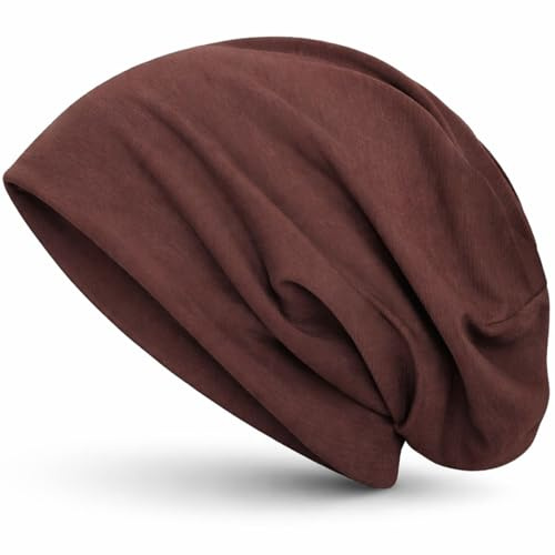 style3 Slouch Beanie aus atmungsaktivem, feinem und leichten Jersey Unisex Mütze Haube Bini Einheitsgröße