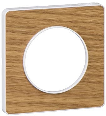 Odace Touch, plaque Bois naturel avec liseré Blanc 1 poste