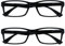 OPULIZE PEP Lesebrille für Damen und Herren - 2er-Pack - Große Rechteckige Brille - Komfortable Federscharniere - Kratzfest - Schwarz - UVR +3.00