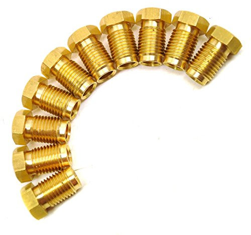 AB Tools Raccords de tuyaux de Frein Laiton x 20 7/16 UNF mâle 10 Pack pour Tuyau 1/4 FL21