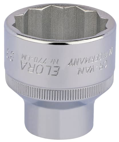 Draper 24773 Elora Bi-Hexagon Socket, 1/2 Square Drive, 33mm, Blue