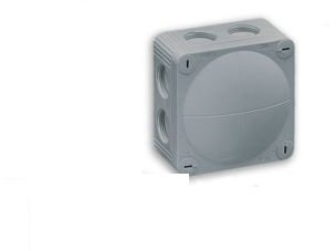 WISKA 85MM X 85MM X 51MM GREY PLASTIC & METAL ADAPTABLE CONNECTION BOX