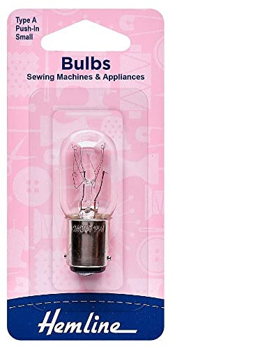 Hemline Sewing Machine Bulb – Large 15W/240V SBC Bayonet Cap for Universal Sewing Machines and Appliances, Natural Light Push in Replacement Bulb – 22 x 65mm (0.875 x 2.5in) Type C