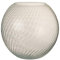 Vase J-Line Rond Côtelé - Verre - Blanc - Grand - 25,00 cm de Hauteur.