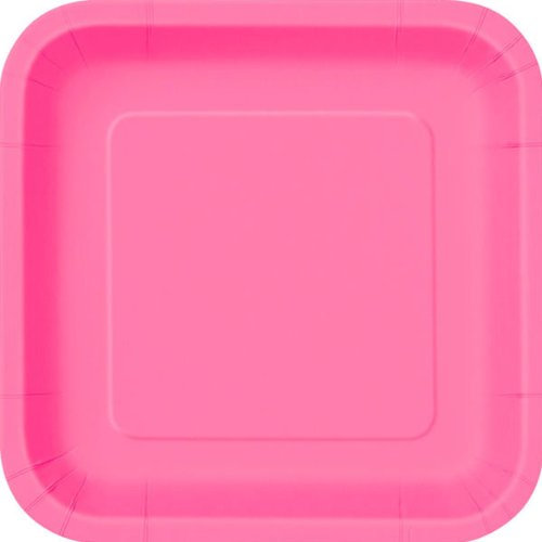 Unique Hot Pink Square Paper Plates