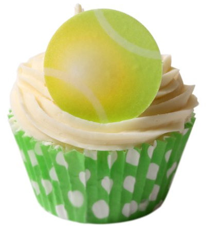 12 Essbare Kuchendekorationen-Tennisbälle / 12 Edible Wafer Cake Decorations: Tennis Balls