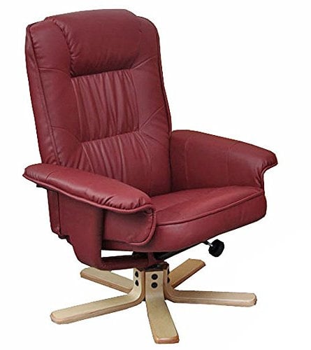 Mendler Relaxsessel Fernsehsessel Sessel ohne Hocker M56 Kunstleder FSC®-Zertifiziert - Bordeaux