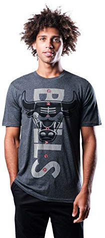 Ultra Game Upright Short Sleeve Tee Shirt à Manches Courtes avec Logo Droit pour Homme, Anthracite chiné, XL