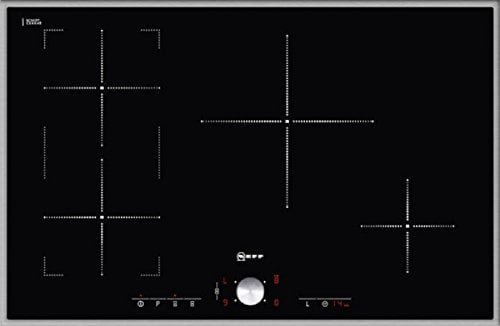 Neff TT 4388 N - Piano cottura elettrico, in vetroceramica, 80,3 cm, 4 zone di cottura a induzione, colore: Nero