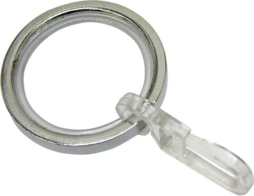 Gardinia Gardinenringe für Gardinenstangen mit 20 mm Durchmesser, Inklusive Gleiteinlage und Faltenlegehaken, 10 Stück, Serie Chicago, Breite 4 mm, Metall, Bronze, 31375