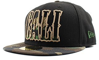 New Era California Republic 59Fifty Cap Bear IN CALI Schwarz Camouflage, Size:7 5/8