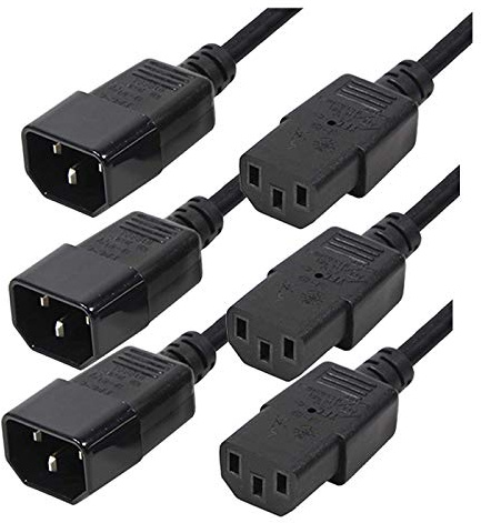 Kaltgeräteverlängerung 1.8M Faconet® Computer PC Stromkabel Verlängerung Netzanschluss-Verlängerung um 1.8 Meter (3 Stck)