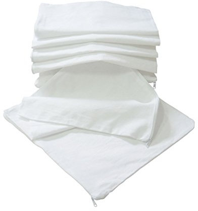 Nurtextil24 Kissen-Inlett 2er 4er 6er 8er 10er Sparpack ohne Füllung 100% Baumwolle 20 Größen in Weiß mit Reißverschluss 4er Pack 35 x 35 cm