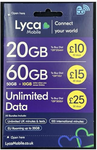 OFFICIAL LYCAMOBILE - MICRO/ STANDARD SIM CARD UK BUYERS ONLY PLEASE !
