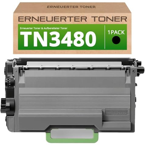 Erneuerter TN-3480 Toner – Mit ca. 95 % Originalteilen | Wiederverwendet| für Brother HL-L5000DN, L5100DN, L5100DNT, DNTT, L5200DW, DCP-L5500DN,MFC-L5700DN MFC-L5750DW MFC-L5800DW MFC-L6800DW