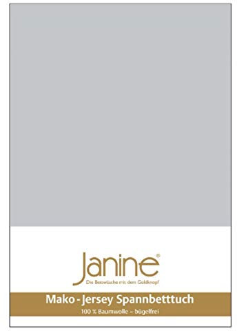 Janine Spannbetttuch 5007 Mako Jersey 140/200 bis 160/200 cm Silber Fb. 18