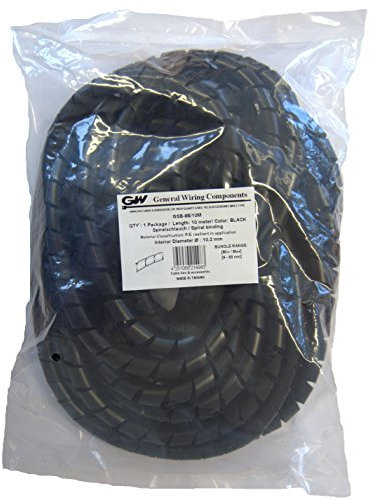 GW Kabelbinder-Technik, Spiralschlauch aus PE, Bündelung. min./max. 9 - 65 mm, schwarz, 10 m, GSB-9B/10