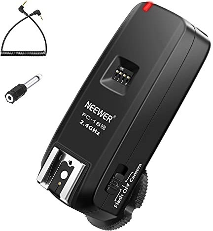 Neewer FC-16 2,4G 16 Kanäle Drahtloser Blitzempfänger Kompatibel mit Canon Nikon DSLR-Kameras und Sony A9II A9 A7RIV A7RIII A7RII A7R A7III A7II A7 A7SII A7S A6600 A6500 spiegellosen Kameras