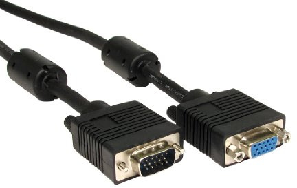 C4A® 10m Fully Wired M-F SVGA/VGA Cable - ALL 15 Pins Connected/Male to Female (Plug to Socket) / DDC Compatible
