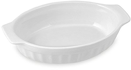 Home Auflaufform oval, 22 x 14 x 5 cm, Keramik, Weiß