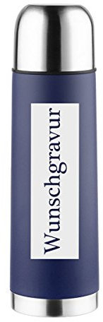 polar-effekt Termo de acero inoxidable con grabado personalizado – Termo de regalo de cumpleaños – Termo con nombre de 0,5 litros – Color azul