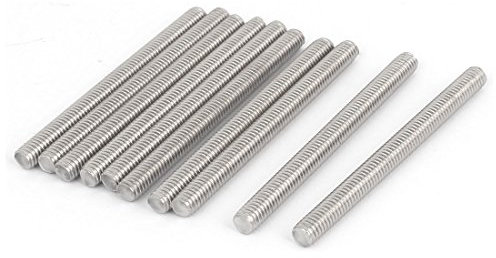 sourcing map 10 Stück Gewindestangen M6x70mm Edelstahl 304 Gewindestift Metrischem Vollgewinde Bar Gewindestäbe für Befestigung CNC-Werkzeugmaschinen 3D-Drucker Industrie Geräte
