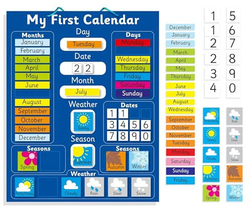 Fridgemagic Mein erster Kalender in Englisch. 40 x 30cm Magnettisch
