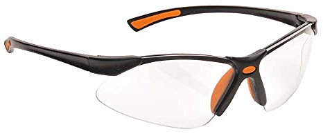 Portwest PW37 Bold Pro Spectacles Slim Side Arms | Orange, One Size, CE Certified, EN 166, EN 170, UKCA, Anti-Scratch Coating, UV Protection, Lightweight