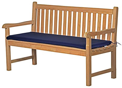 Bankauflage Bankkissen Bankpolster Gartenbankauflage Polsterauflage Sitzauflage Sitzkissen Gartenbank 140 x 40 cm blau Marine Navy hochwertig Made in Germany