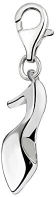 Quiges Charm Pendentif Perle avec Fermoir Femme Argent 925 Talon de Escarpin 3D