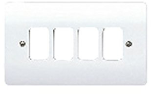 MK (ELECTRIC) Logic Plus 4 Module Grid Plus Front Plate, White