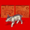 Zinngießform Wildschwein Frischling Kopf oben, ca. 50g Reinzinn