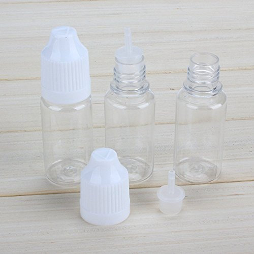 Elandy 10ML/0.34oz Transparent PET Empty Squeezable Dropper Bottles Eye Liquid Empty Pipette Smoke Oil Bottle (Bottle + Tip Cap + Cap) (10)