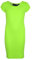 A2Z 4 Kids Bodycon Midi Dress Short Sleeve Long Length Plain Dresses - New Midi Dress Neon Green 11-12