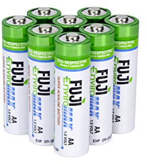 Fuji Enviromax 1.5V Super Alkaline LR6 AA Batteries - No Harmful PVC & Heavy Metals, Long Lasting, Powerful, Double A Batteries (Pack of 8)
