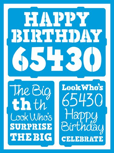 Americana Decor Birthday Milestones Stencil, Blue, 21 x 15.5 x 0.3 cm