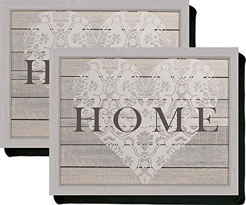 Set of 2 Home Heart Padded Lap Trays