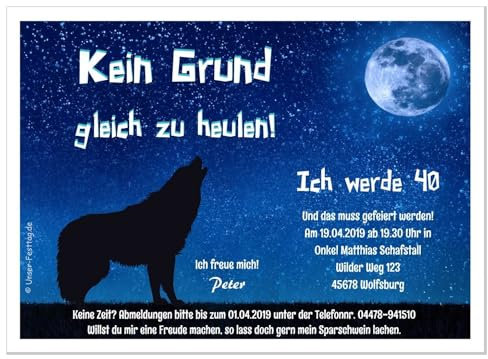 Unser-Festtag Einladungen für Geburtstage Männer Frauen Erwachsene lustig 30 40 50 60 70 jedes Alter möglich, 5 Karten