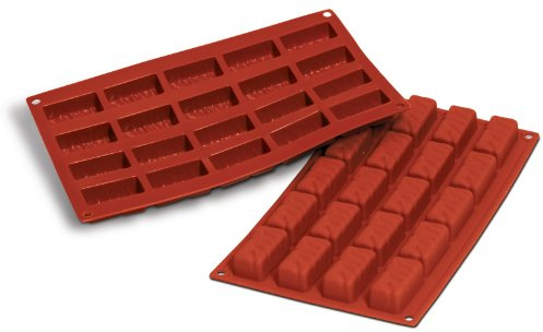Silikomart 20.060.00.0060 SF060 Backform, Nugat-Form, 20 Mulden, Silikon, Terrakotta