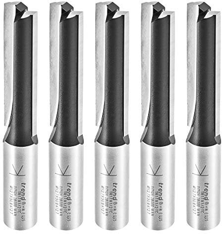 Trend Trade Kitchen Fitters Pack, 5 Piece Set of Straight Router Cutters, 1/2 Inch Shank, 12.7mm Cut Diameter, Trade TC, TR/KFP/3