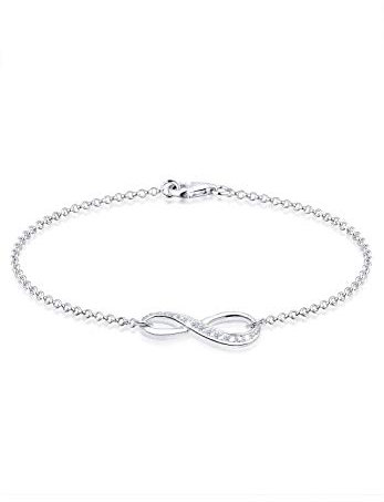 Elli Armband Damen Infinity Symbol mit Zirkonia Kristallen in 925 Sterling Silber