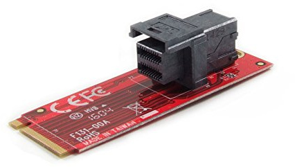 Ableconn M2-U2-131 M.2 Module with SFF-8643 Mini-SAS HD 36Pin connector for U.2 (SFF-8639) PCIe-NVMe SSD - Support Intel 750 2.5-inch U.2 SFF SSD