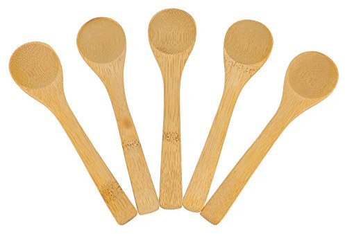 Dealglad® 5 Stück handgefertigte kleine Holzlöffel Honig Teelöffel würzen Kaffee Tee Zucker Salz Marmelade Senf Eiscreme Löffel