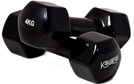 Kawanyo Vinyl Hantel - 2 x 4.0 kg Krafttraining Workout Gewichte Kurzhantel