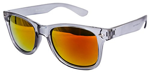 Ciffre EL-Sunprotect® Sonnenbrille Nerdbrille Brille Nerd Transparent Feuer Grau UV400