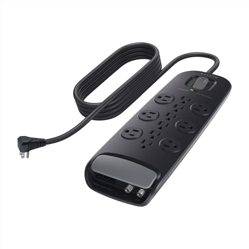 Belkin BV112230-08-BLK 12salidas AC 125V 3.66m Negro limitador de tensión - Regleta (4000 J, 12 Salidas AC, 1875 W, 3,66 m, Negro)