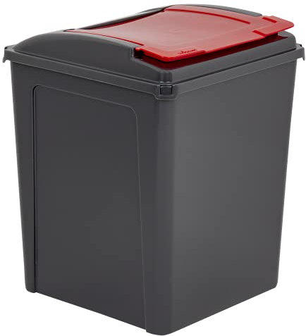50 Litre Recycling Bin - Flap/Lid (Red)