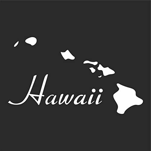 INDIGOS UG Aufkleber - Autoaufkleber - JDM - Die Cut - Hawaii - Tropical Islands - Auto, Truck, Notebook, Laptop, Vinyl - Folie Decal Sticker - weiß - 190mm x 109mm