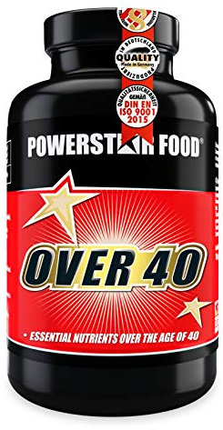 Powerstar OVER 40 Nährstoffkomplex 300 Kapseln - Anti-Aging für Sportler | Nährstoffversorgung für aktive Menschen ab 40 - Made in Germany - Dose mit 300 Kapseln - Sportnahrung Ergänzung